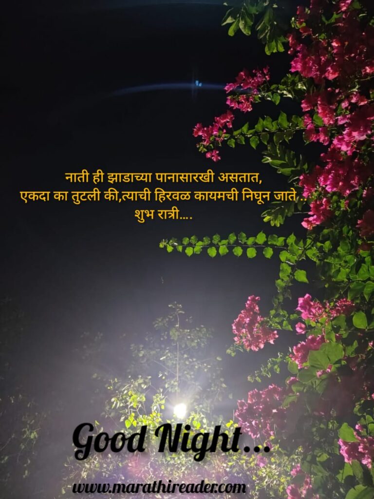 Good Night Wishes in marathi शुभ रात्री